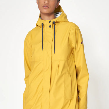Short Yellow Raincoat with Cotton Lining