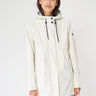 Short White Raincoat with Cotton Lining