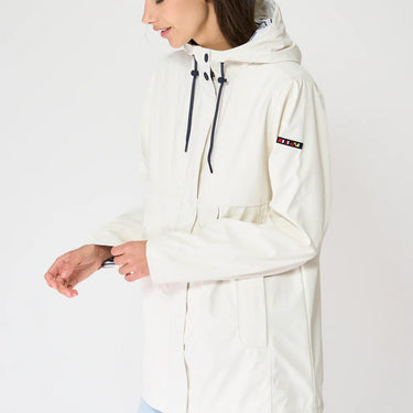 Short White Raincoat with Cotton Lining