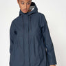 Short Navy Raincoat with Cotton Lining