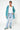 Long Teal Raincoat with Visible Zipper
