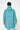 Long Teal Raincoat with Visible Zipper
