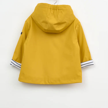 Yellow Baby Raincoat with Striped Lining