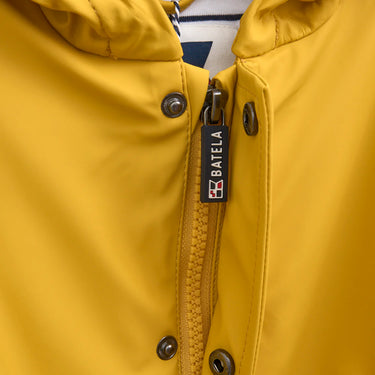 Yellow Baby Raincoat with Striped Lining