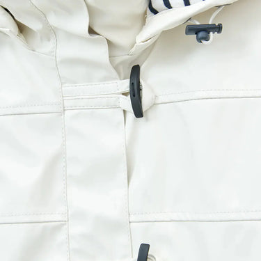 White Raincoat with Striped Lining