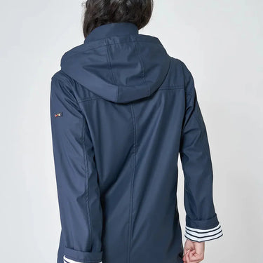 Navy Raincoat with Striped Lining