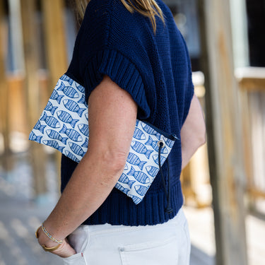 Indigo Fish Large Wristlet by Sea Bags