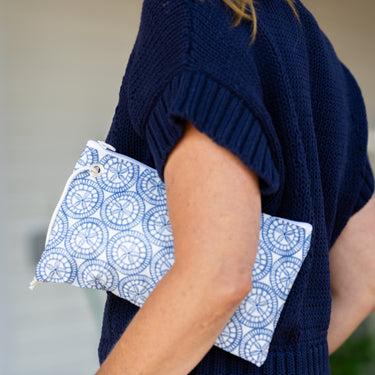 Indigo Sand Dollar Large Wristlet by Sea Bags