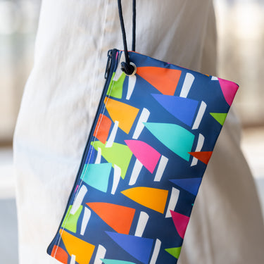 Race Day Blue Large Wristlet by Sea Bags