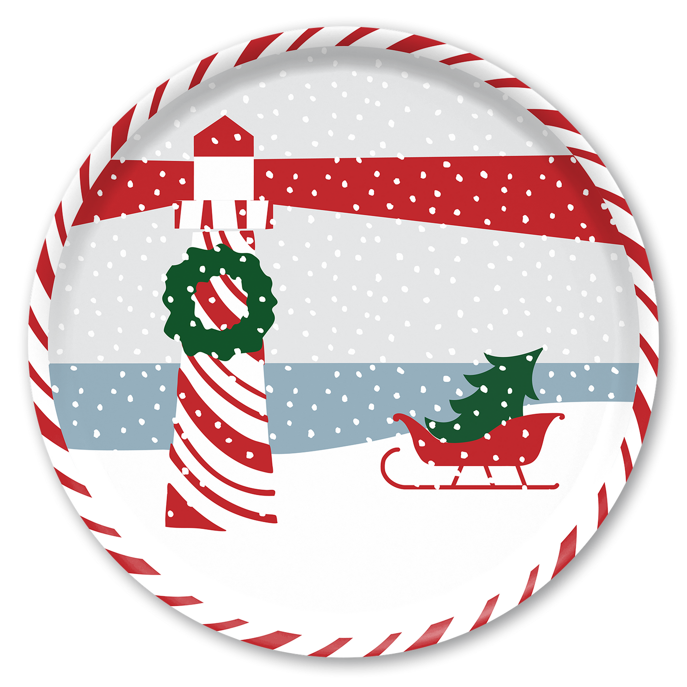 Christmas Island Round Wooden Tray