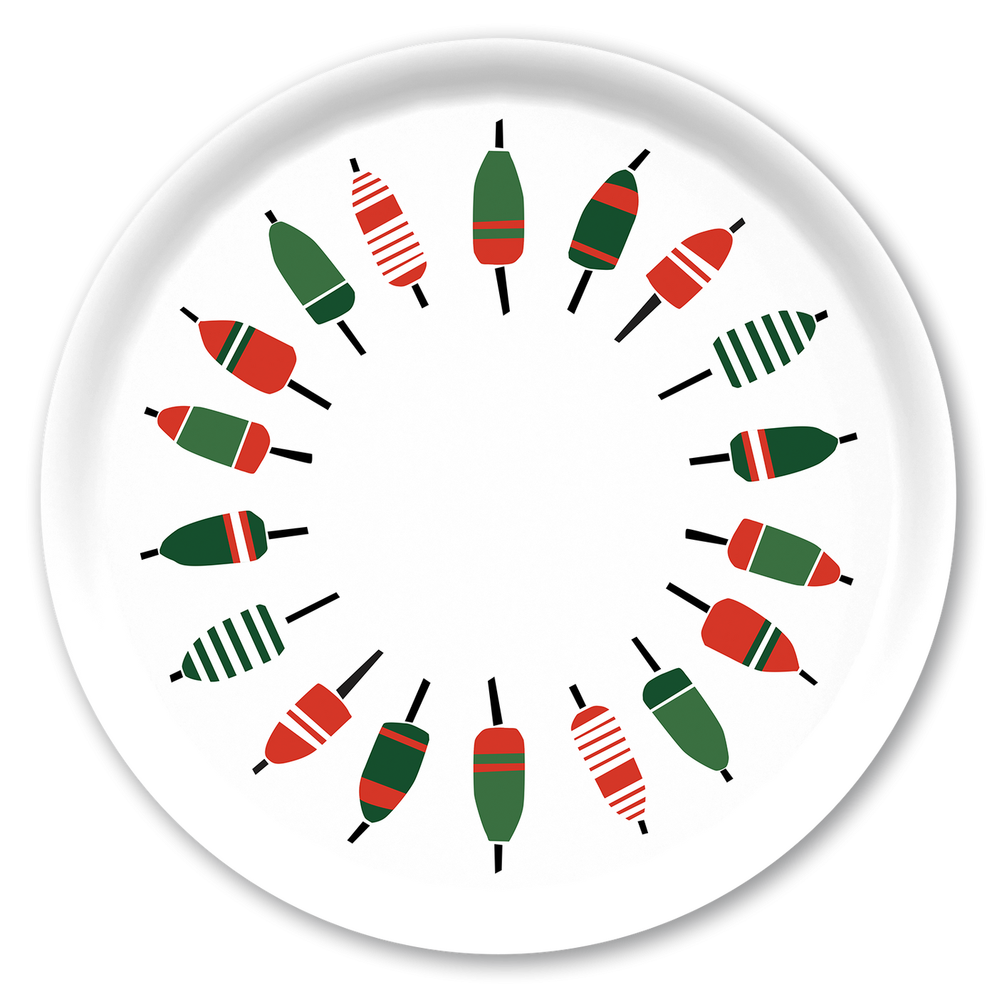 Holiday Buoyline Round Wooden Tray