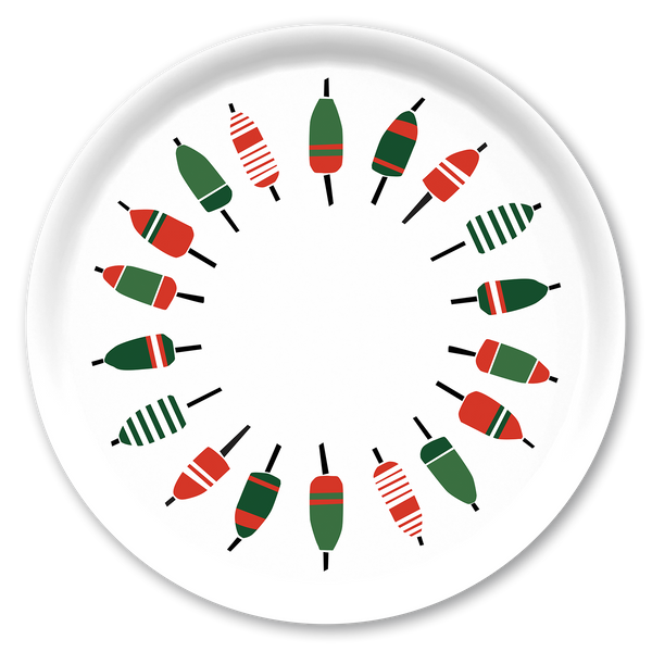 Holiday Buoyline Round Wooden Tray