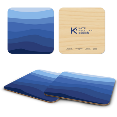 Ombre Sea Wooden Coasters