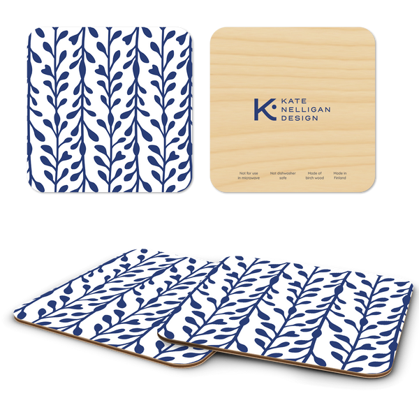 Seaweed Stripe Wooden Coasters