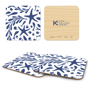 Tidepool - White Wooden Coasters