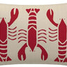 Lobster Knit Lumbar Pillow Red & Natural