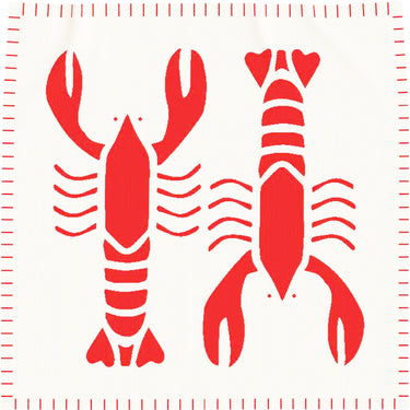 Lobster Twins Knit Throw Blanket