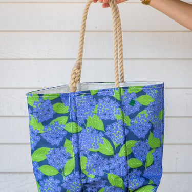 Blue Hydrangea Medium Tote by Sea Bags