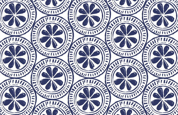 Navy Medallion Vinyl Placemat