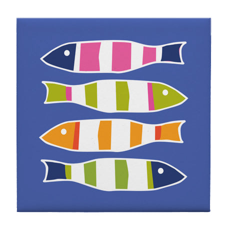 Blue Picket Fish Coaster
