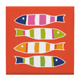 Orange Picket Fish Coaster