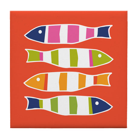 Orange Picket Fish Coaster