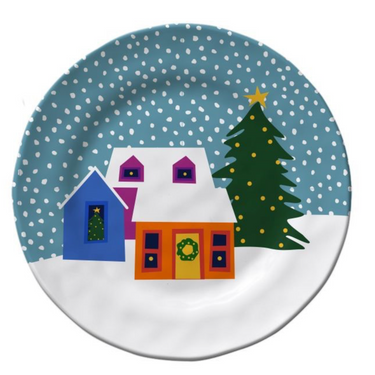 Holiday Village Melamine Dinnerware NEW