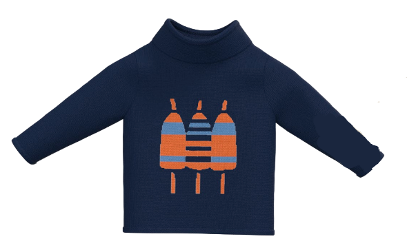 Navy Triple Buoy Rollneck Sweater Baby