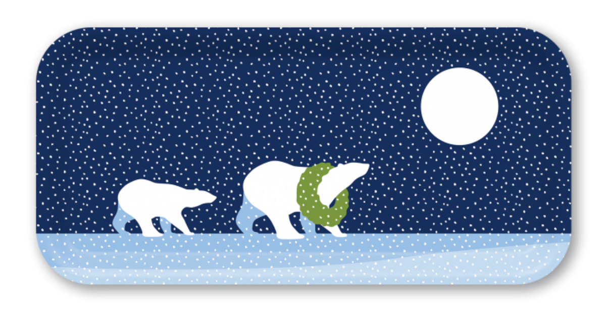 Arctic Antics Polar Bears Small Wooden Tray