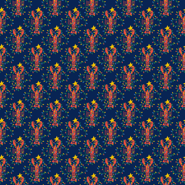 Lobster Lights Wrapping Paper by Kate Nelligan