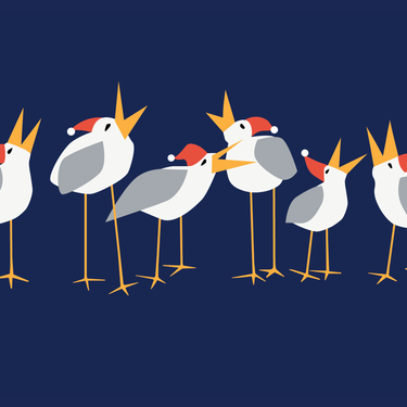 Caroling Seagulls Vinyl Placemat