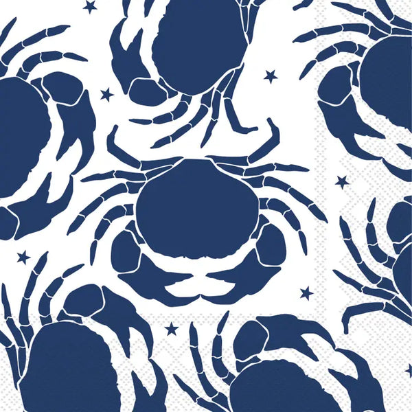 Navy Crab Cocktail Napkins