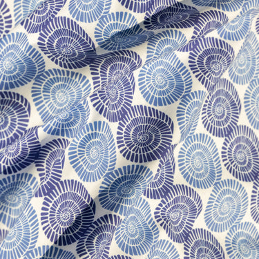 Blue Spiral Cotton Fabric By The Yard