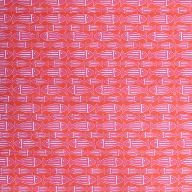Pink Fish Cotton Fabric By The Yard