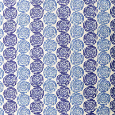 Blue Spiral Cotton Fabric By The Yard