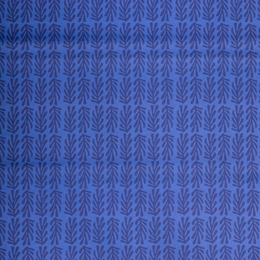 Blue Matisse Weed Cotton Fabric By The Yard