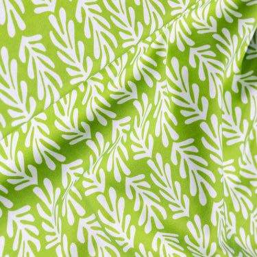 Green Matisse Weed Cotton Fabric By The Yard