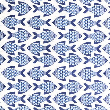 Porcelain Fish Cotton Fabric By The Yard