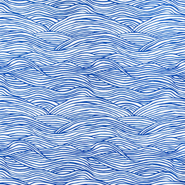 Navy Waves Cotton Fabric By The Yard