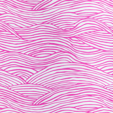 Pink Wave Cotton Fabric By The Yard