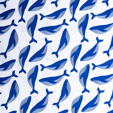 Whale Toss Cotton Fabric By The Yard