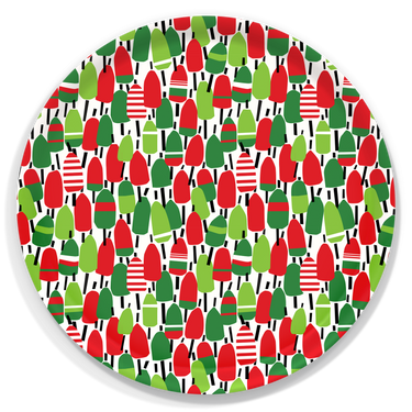 Holiday Buoys Large Round Wooden Tray