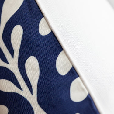 Seaweed Stripe White on Navy Linen-Cotton Canvas Pillow