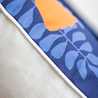 Midnight Garden Linen-Cotton Canvas Pillow
