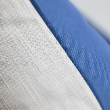 Blue Picket Fish on Linen-Cotton Canvas Pillow