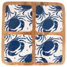 Navy Crabs Mango Wood 4 Sectioned Tray