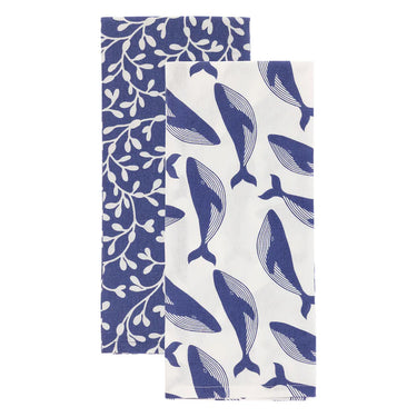 Whale & Seaweed Lace Tea Towel Set