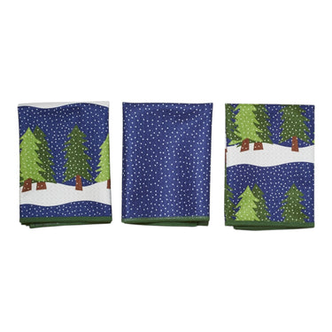 Midnight Snow/Garden Green REcycled REusable Kitchen Towels
