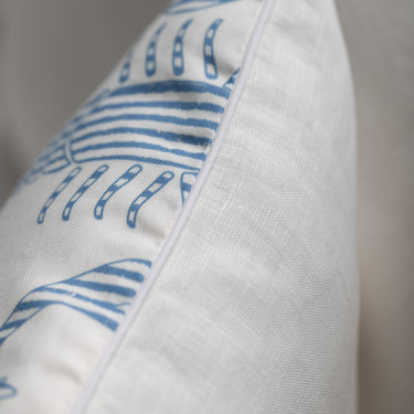 Seersucker  Lobster Linen-Cotton Canvas Pillow