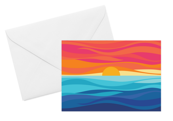 Sunset Sea Card